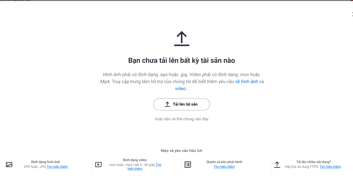 Tải ảnh lên shutterstock